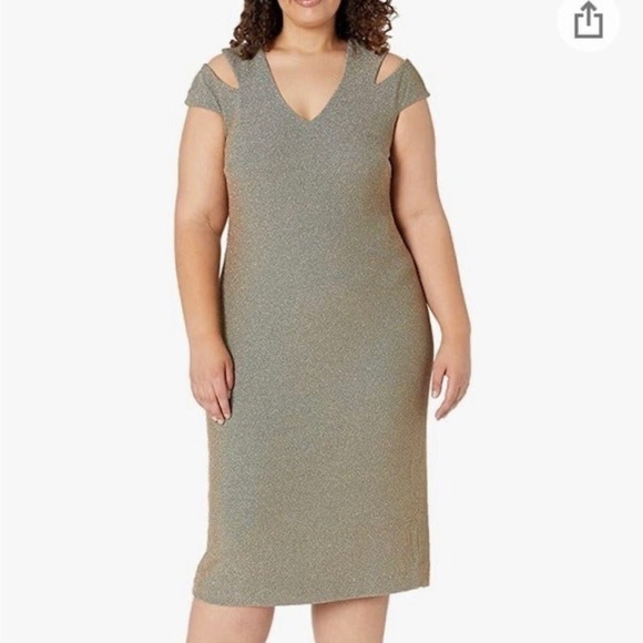 Dress the Population NWT Bryce Stretch Knit Bodycon Midi Dress 1X - Picture 1 of 6